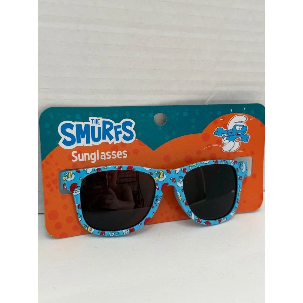 The Smurfs Sunglasses Blue Character Print Kids Wayfarer Style Peyo New